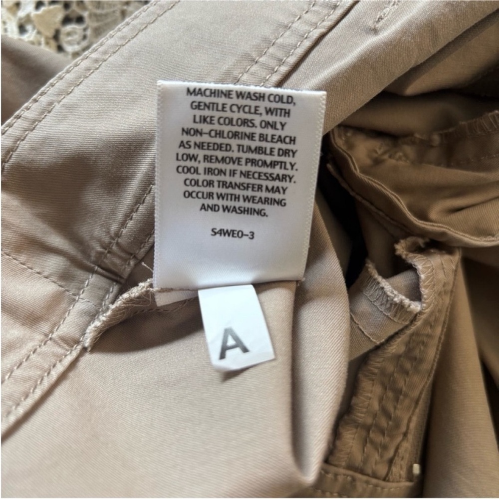 Eileen Fisher Pants Slim Chino Ankle Cropped Trousers Tencel Beige Brown Size 4 - Picture 7 of 7